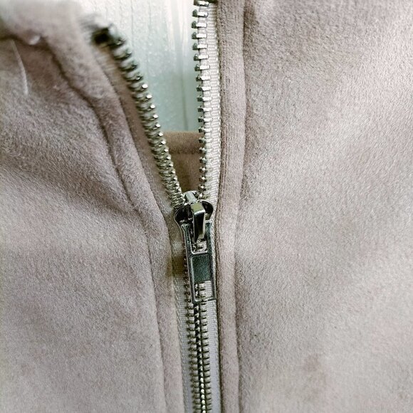 (SK03) Missguided Nude Faux Suede Lace Up Skirt Size 12 - Picture 6 of 6